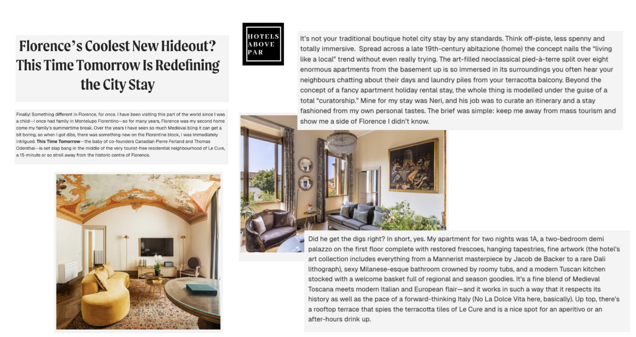 Florence’s Coolest New Hideout? This Time Tomorrow Is Redefining the City Stay