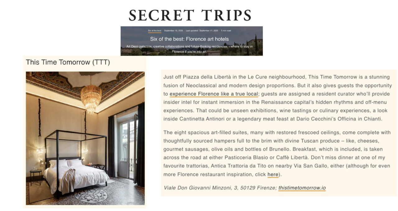 Six of the best: Florence art hotels