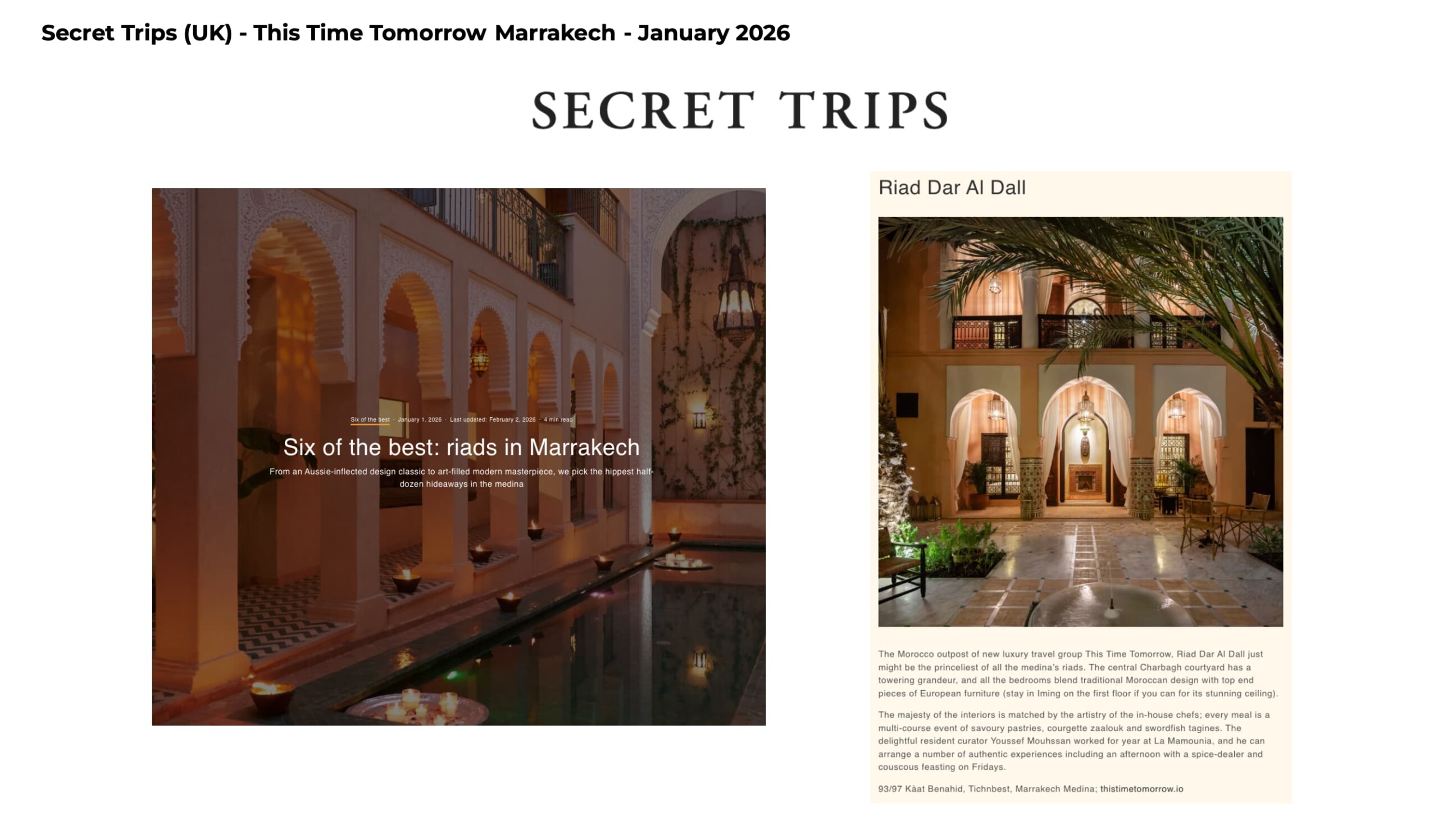 Six of the best: riads in Marrakech